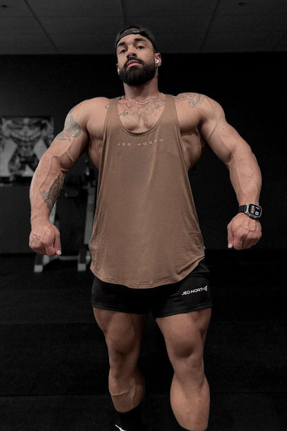 Jed North Men's Classic Bodybuilding Racerback Stringer - Walnut Brown