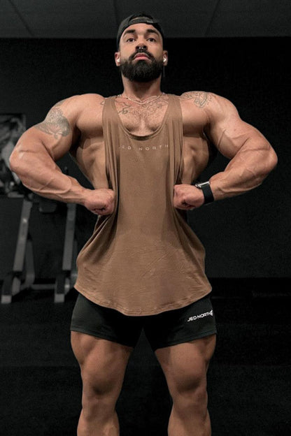 Jed North Men's Classic Bodybuilding Racerback Stringer - Walnut Brown