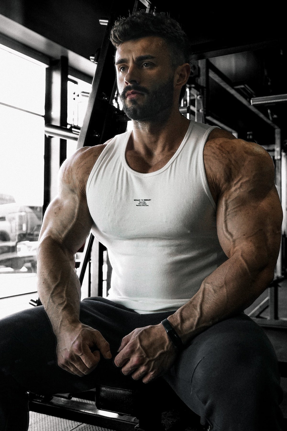 Jed North Men's Ribbed Muscle Tank Top - White