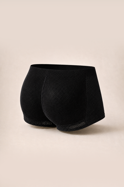 JJ Malibu Men's Enhanced Padded Butt Lift Boxers - Black