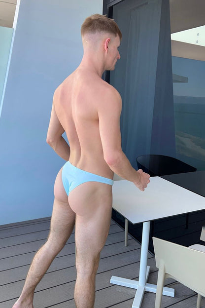 JJ Malibu Men's Voyage Low-Cut Swim Bikini Briefs for Men - Light Blue