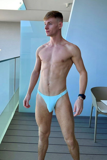 JJ Malibu Men's Voyage Low-Cut Swim Bikini Briefs for Men - Light Blue