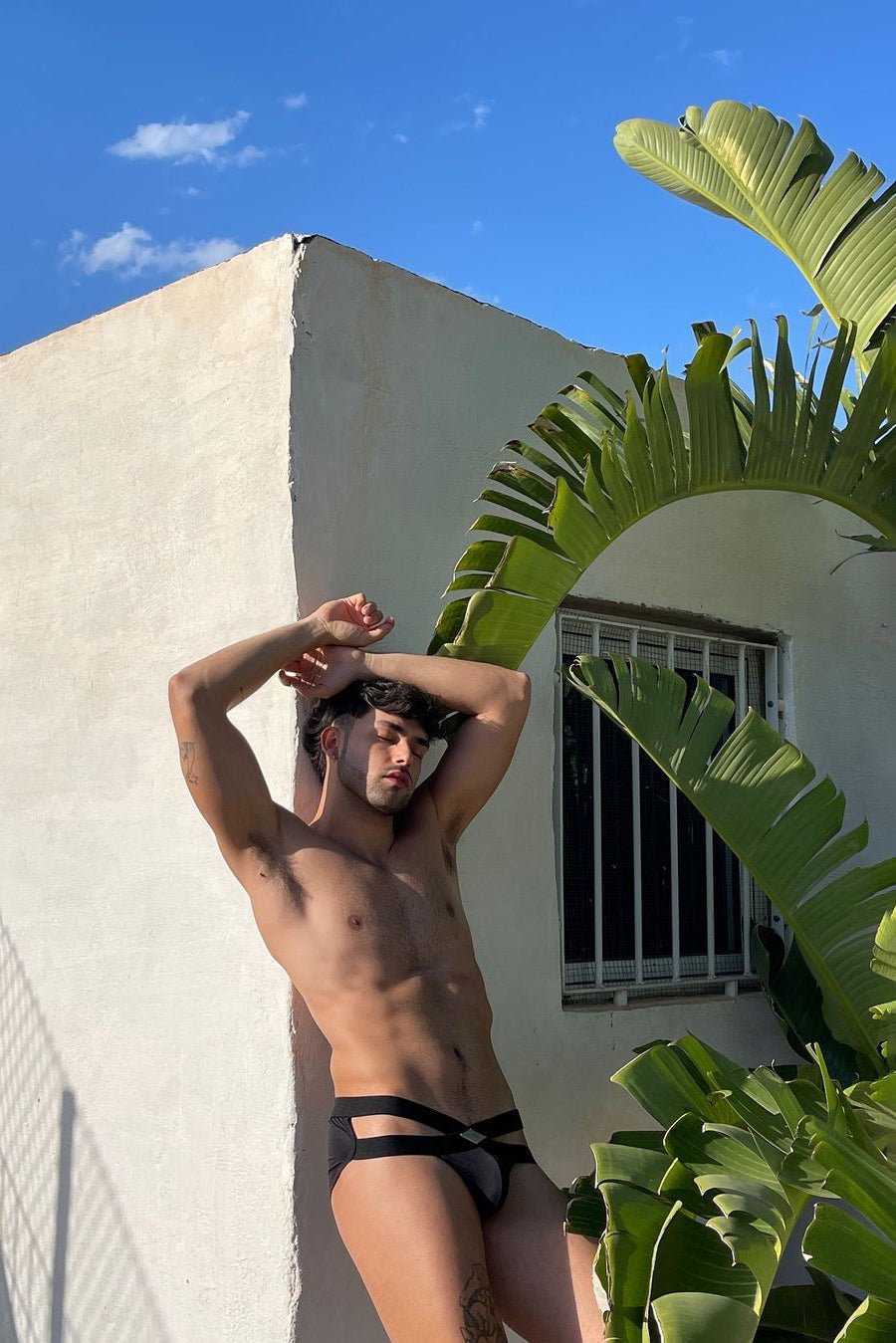 JJ Malibu Men's Hustler Cross Briefs - Obsidian Black