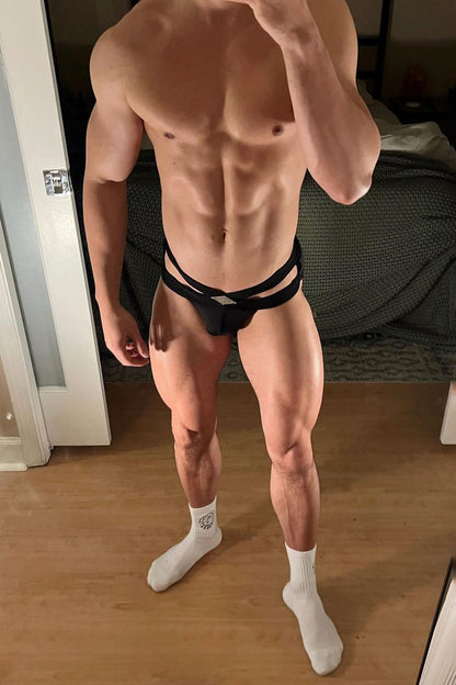 JJ Malibu Men's Hustler Cross Briefs - Obsidian Black