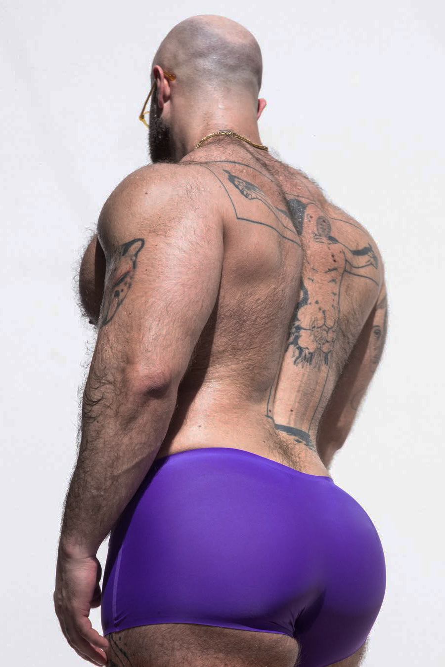 JJ Malibu Men's Come-Over Silky Seamless Boxer Briefs - Violet