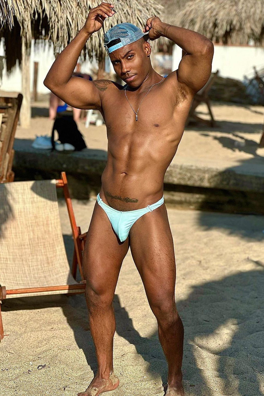 JJ Malibu Men's Voyage Low-Cut Swim Bikini Briefs for Men - Light Blue
