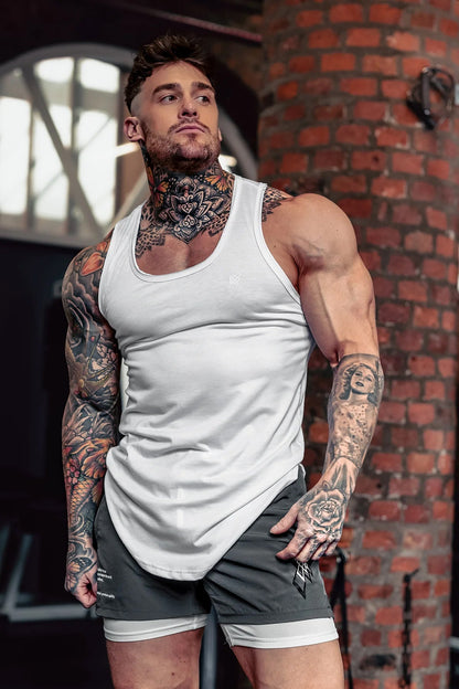 Jed North Men's Vital Raw-Hem Tank Top 2.0 - White