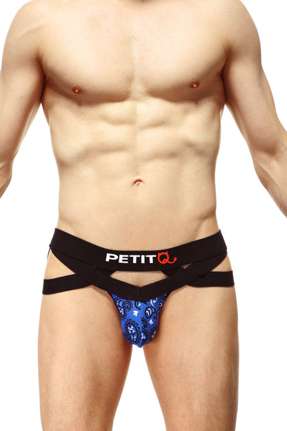 Bandana de poitrine avec jockstrap bleu