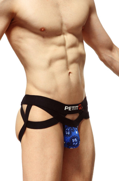 Bandana de poitrine avec jockstrap bleu