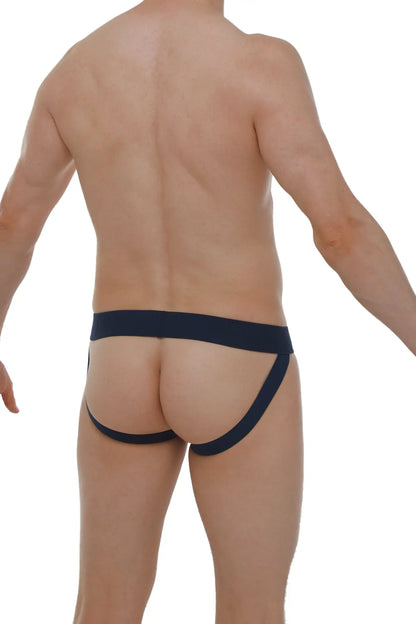 Navy blue athletic briefs with wide waistband and supportive side straps designed for active wear jockstrap anjouin fuchsia