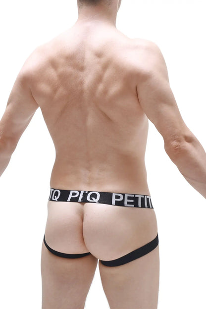 Black petitq jockstrap arlas net briefs with sleek form-fitting design for comfortable support and style