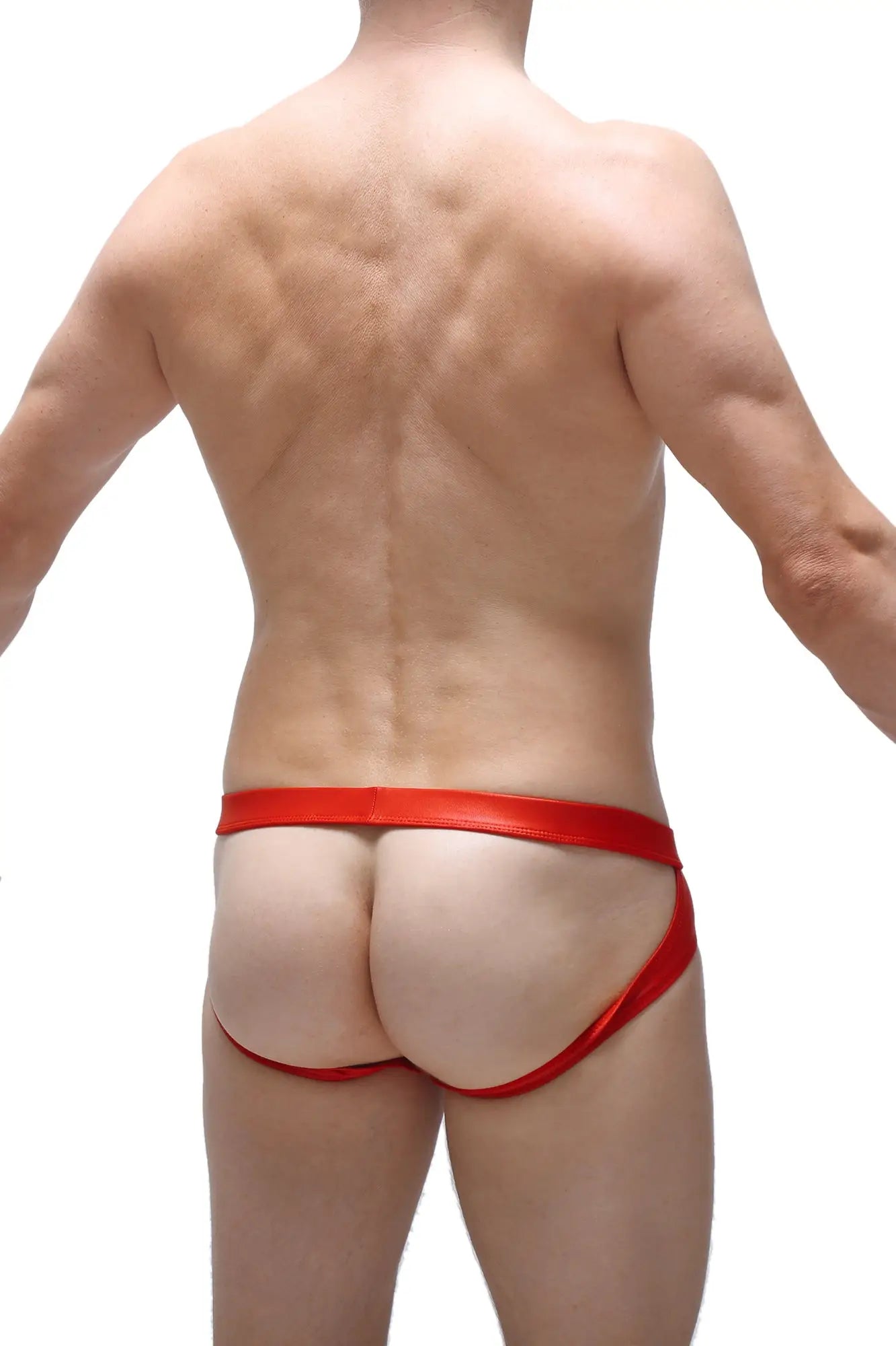 Red satin briefs jockstrap beire wet red with a sleek form-fitting design in bold red satin material