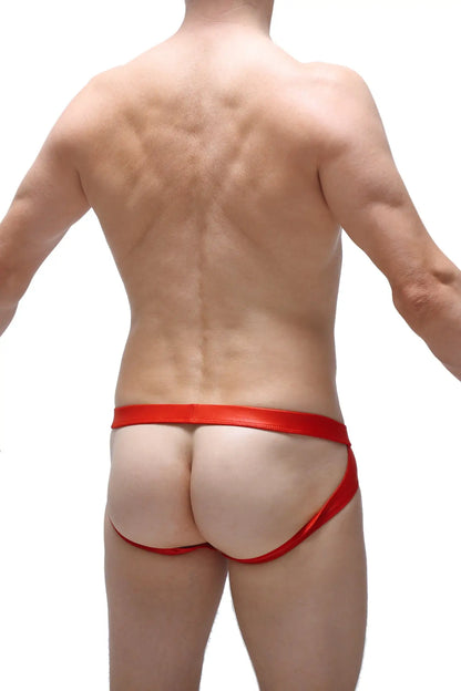 Red satin briefs jockstrap beire wet red with a sleek form-fitting design in bold red satin material
