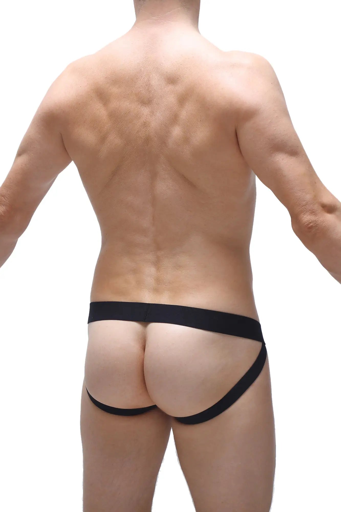 Black monviel net camo jockstrap briefs with snug supportive fit and smooth breathable fabric