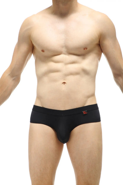 Black men’s briefs brioux noir with a snug fit and small red logo on the waistband