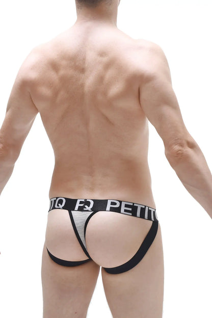 Black and silver jockthong laces grey briefs with sleek form-fitting design ideal for confident everyday wear