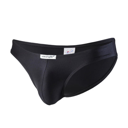 Black joe snyder bikini classic polyester men’s briefs with smooth form-fitting fabric and sleek minimalist design