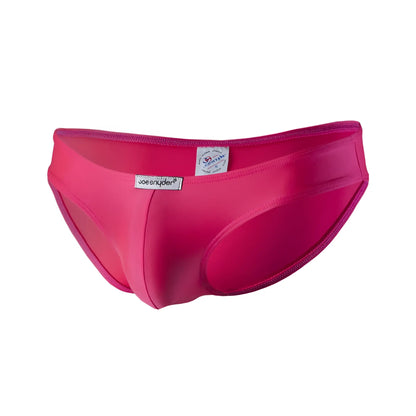 Vibrant fuchsia joe snyder bikini classic polyester men’s swim trunks with sleek form-fitting design and smooth fabric finish