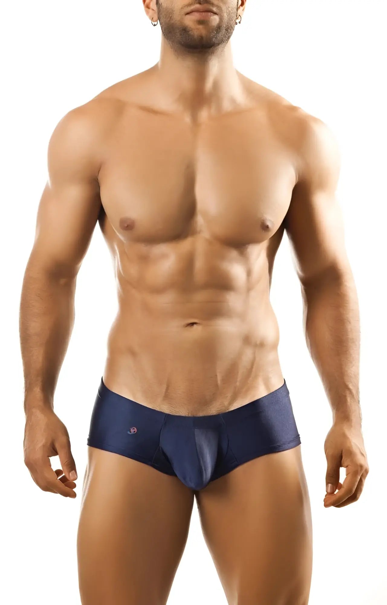 Navy blue Joe Snyder Bulge Boxer athletic briefs with a subtle logo on the left hipband for comfortable support