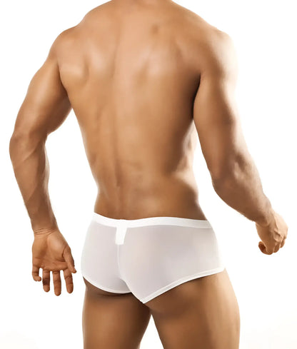 White joe snyder bulge boxer briefs with smooth form-fitting design and subtle waistband detail