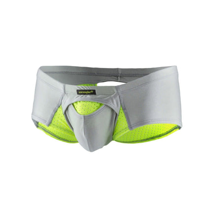 Joe snyder cheek sexiest gray and neon yellow mesh athletic briefs with a supportive contoured design