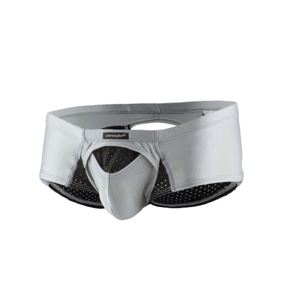Gray joe snyder cheek sexiest men’s briefs with black mesh interior and branded waistband label