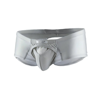 Gray Joe Snyder men’s underwear cheek sexiest with supportive contoured design and perforated mesh lining front view
