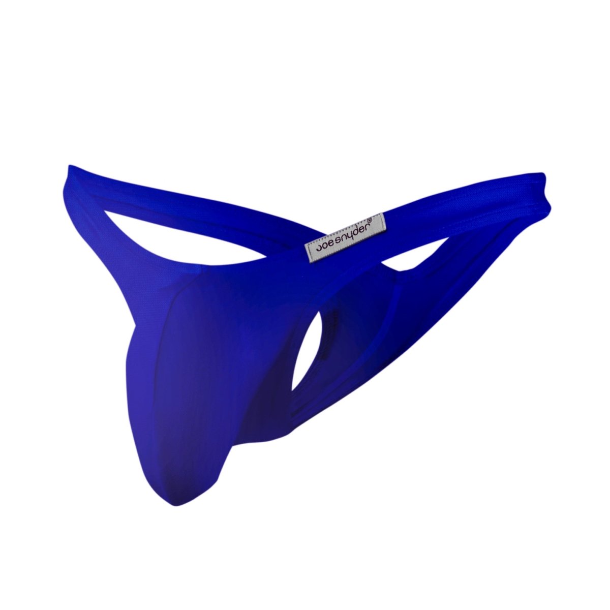 Vibrant royal blue joe snyder maxi bulge thong with sleek form fitting design and smooth fabric front view