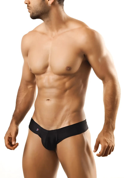 Black joe snyder mini cheek athletic briefs with subtle logo on waistband designed for active wear