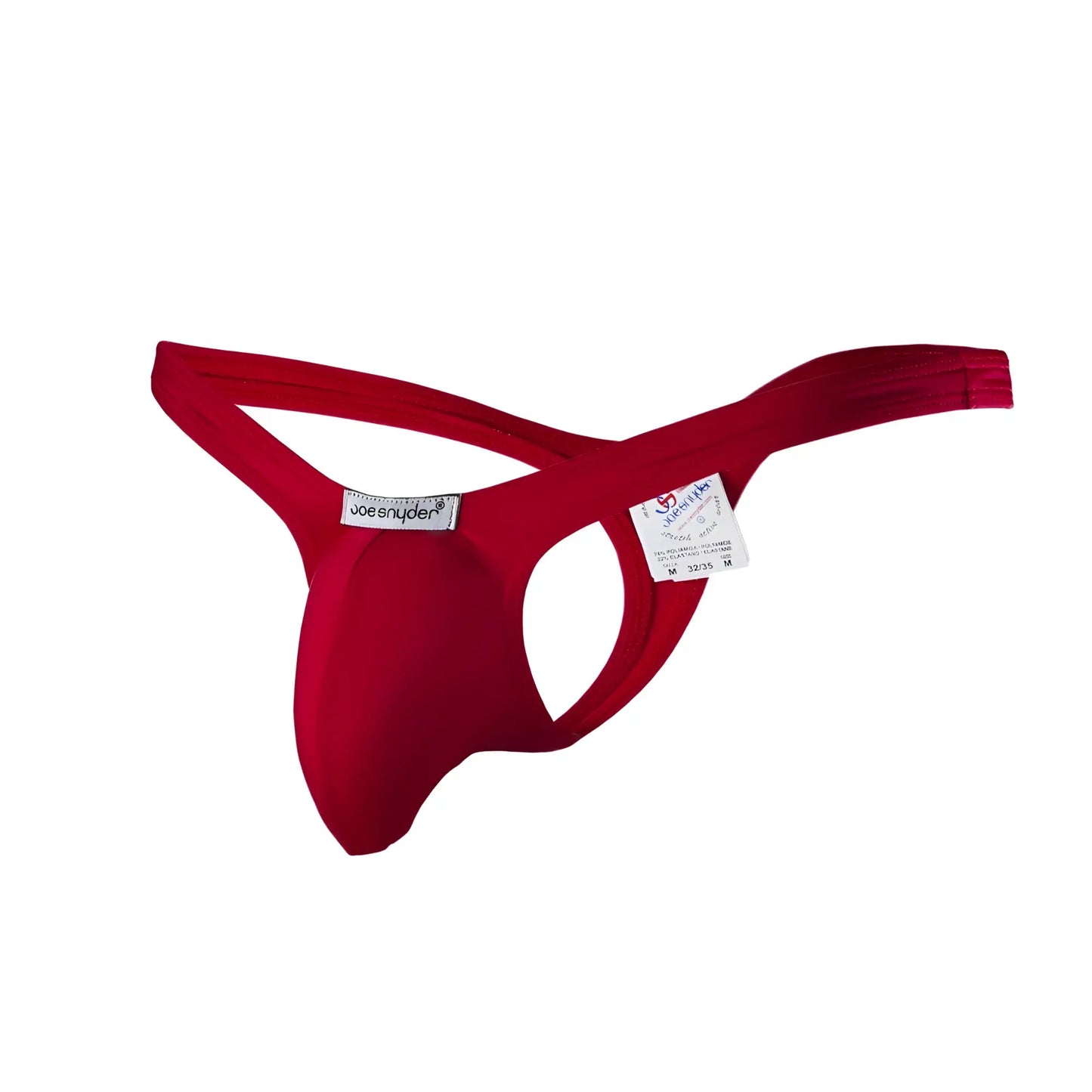 Red joe snyder polyester bulge tanga thong made of stretchy fabric with supportive contoured design