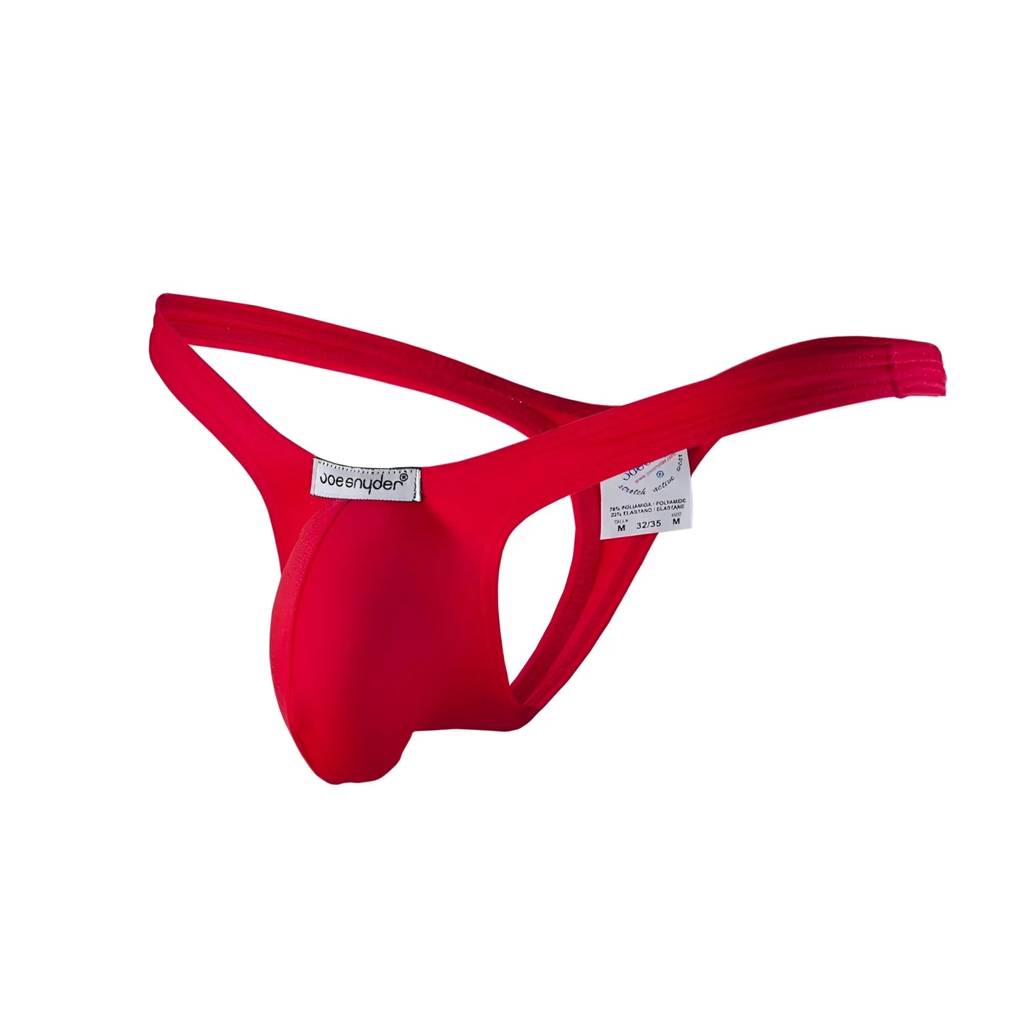 Joe snyder polyester bulge tanga red thong made of stretchy fabric with supportive contoured design