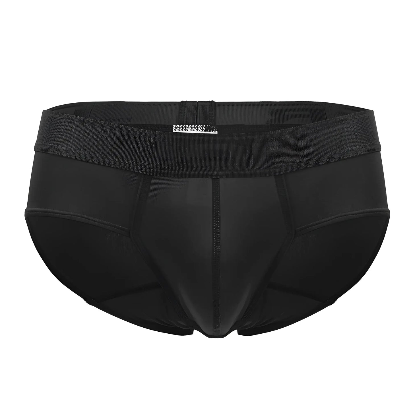 Black jor 2047 element briefs with smooth form-fitting design and textured waistband with a metallic logo