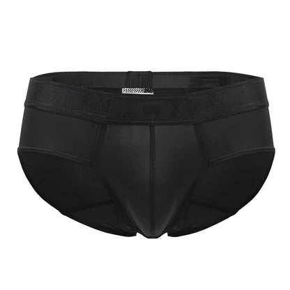 Black jor 2047 element briefs with smooth form-fitting design and textured waistband with a metallic logo
