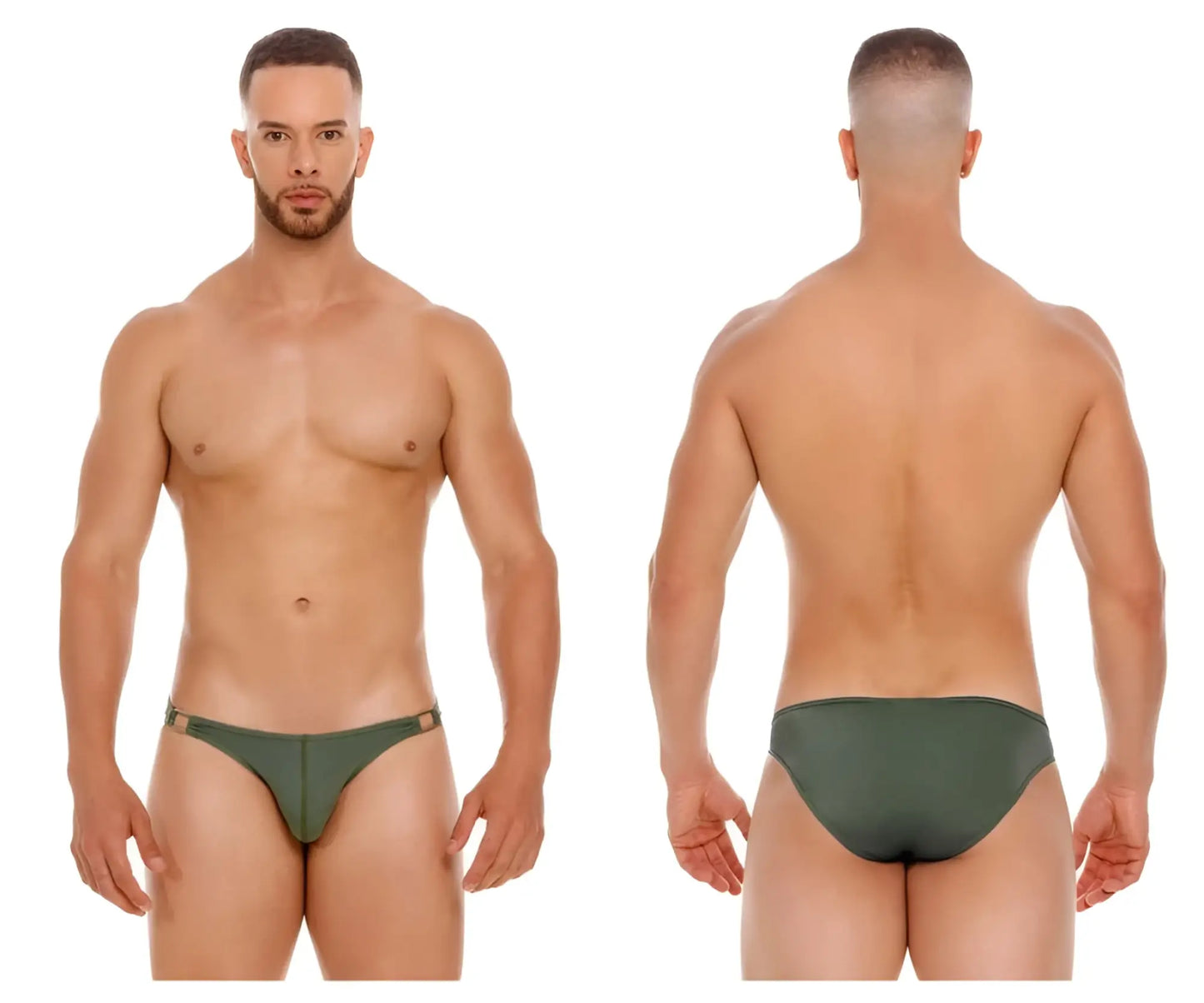 Olive green jor 2072 titan bikini briefs with sleek form-fitting design and subtle side tabs