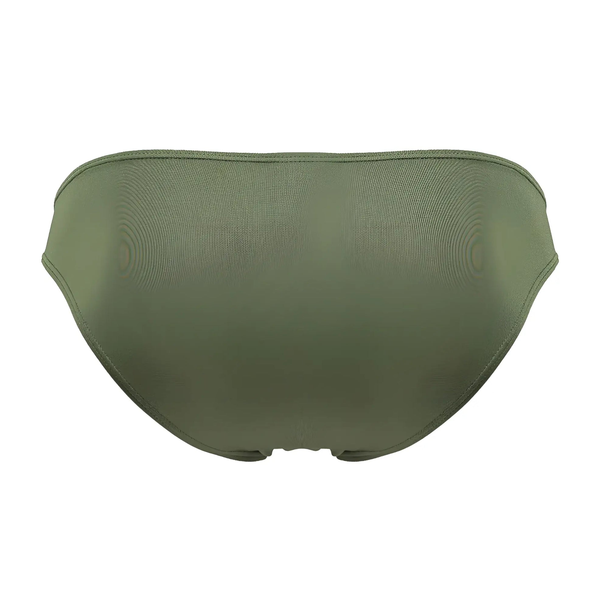 Olive green textured fabric bikini bottom jor 2072 titan bikini showing front view for swimwear use