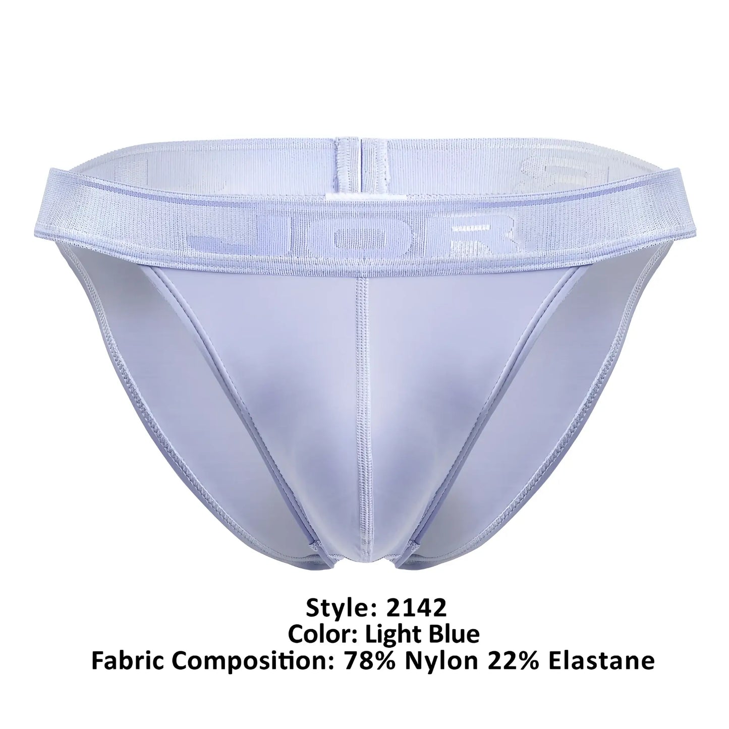 Light blue jor 2142 element bikini briefs made of 78 nylon 22 elastane with a supportive waistband and subtle branding