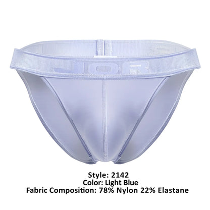 Light blue jor 2142 element bikini briefs made of 78 nylon 22 elastane with a supportive waistband and subtle branding