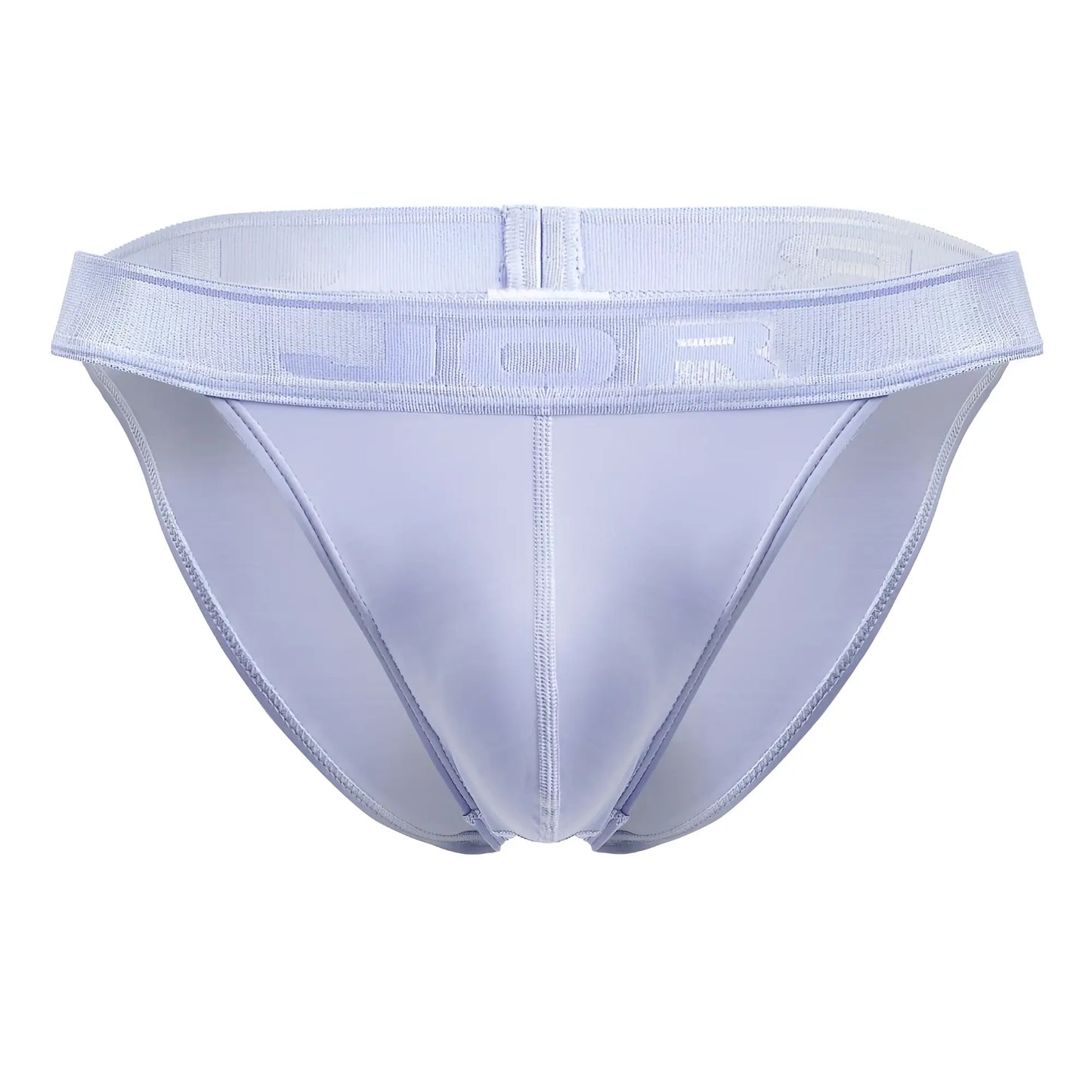 Light blue jor 2142 element bikini briefs made of light purple mesh with subtle jdr logo on the waistband