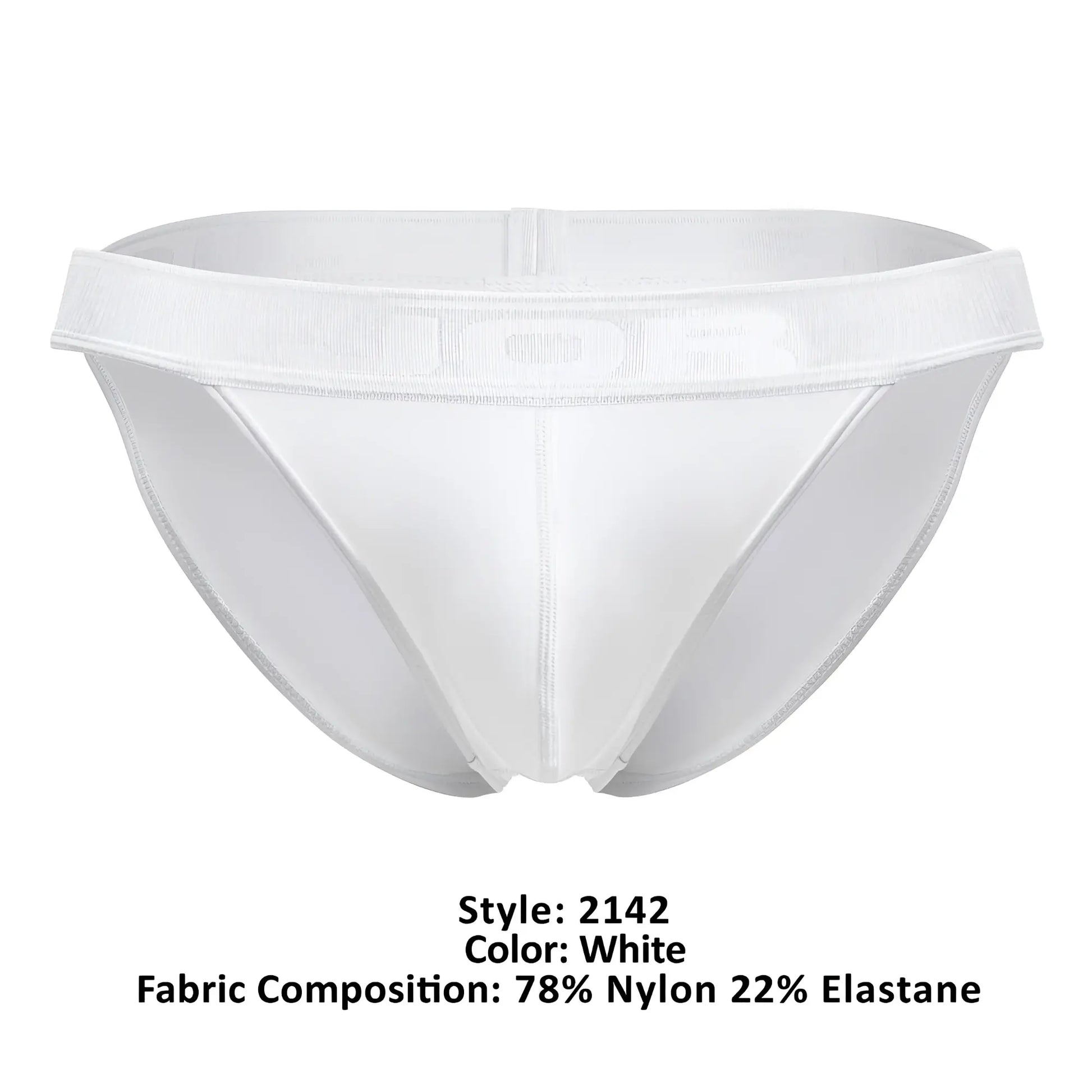 White jor 2142 element bikini briefs made of 78% nylon and 22% elastane with a smooth supportive waistband