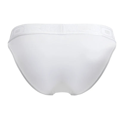 White jor 2142 element bikini briefs with a subtle textured waistband and clean minimalist design