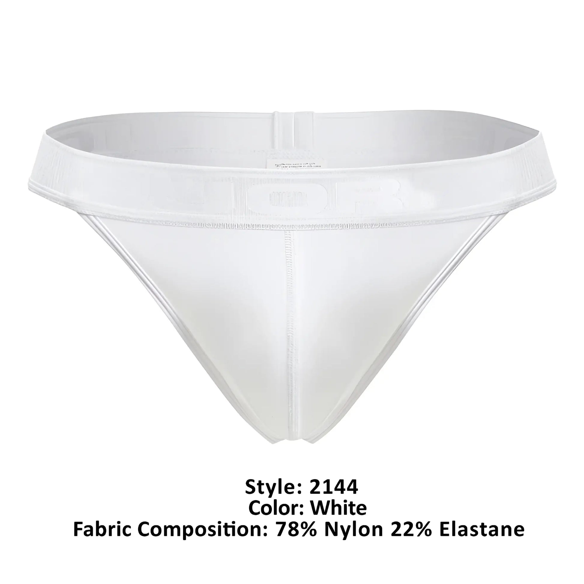 White jor 2144 element thongs men’s briefs made of 78% nylon and 22% elastane with a smooth supportive waistband