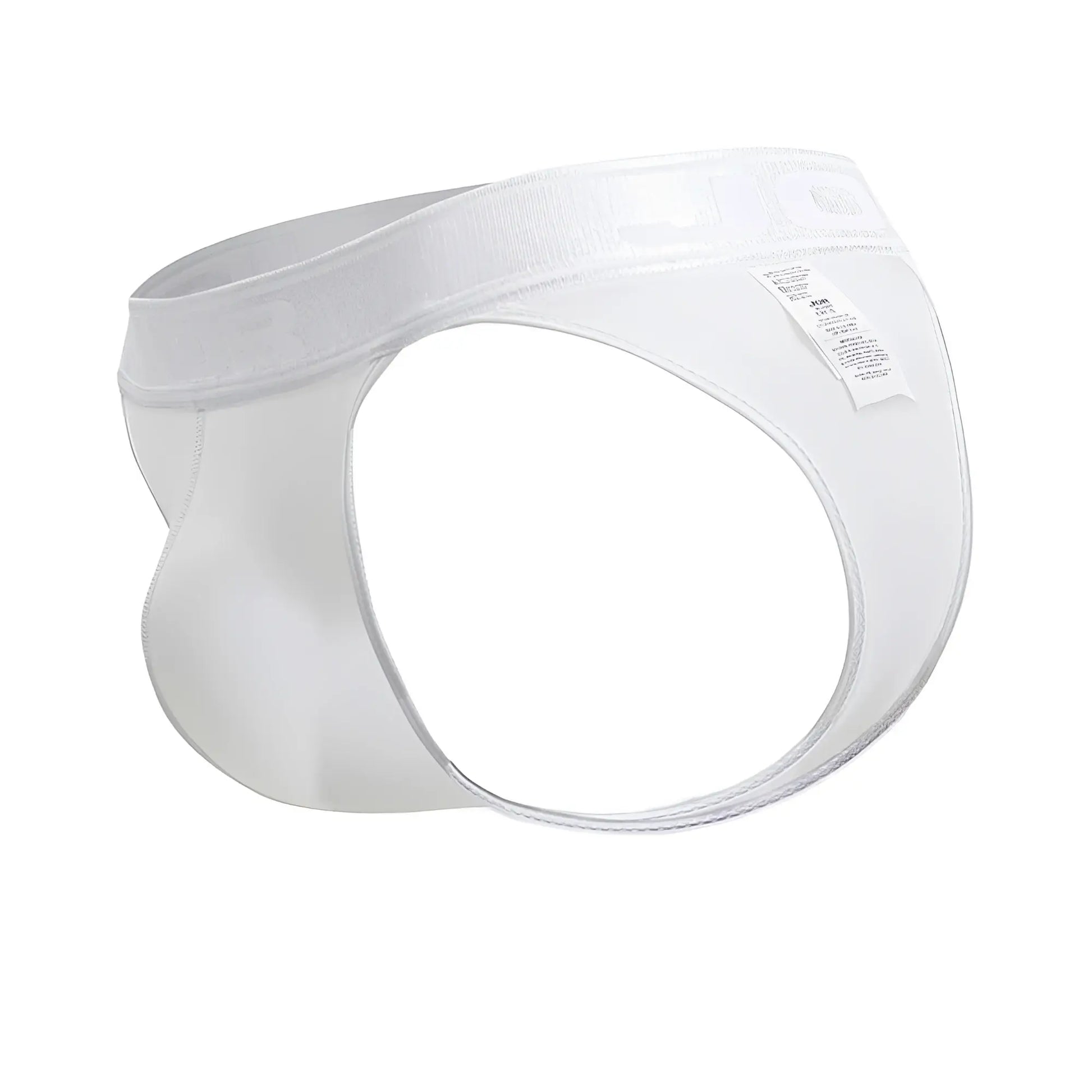 White jor 2144 element thong briefs with smooth stretchy fabric and elastic waistband front view