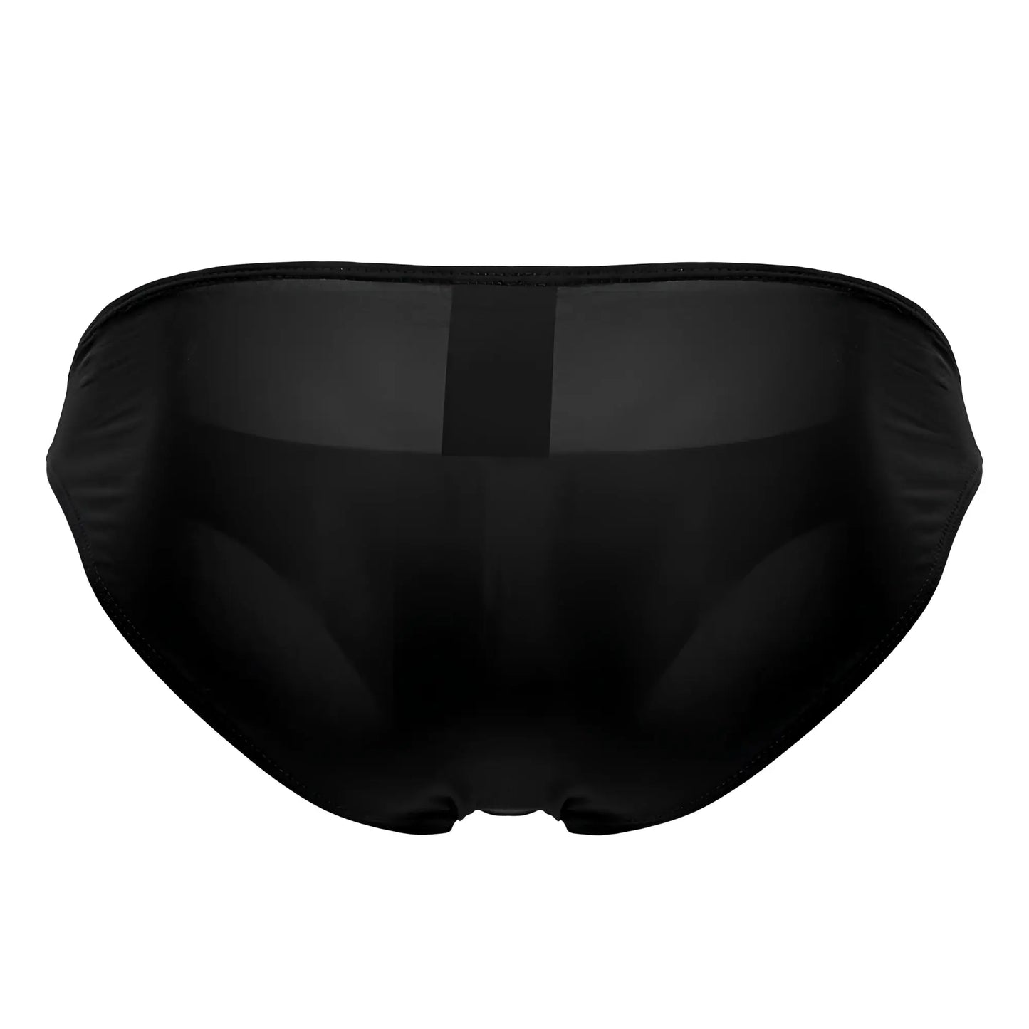 Black sheer mesh briefs with a solid black waistband jor 2150 apolo bikini front view