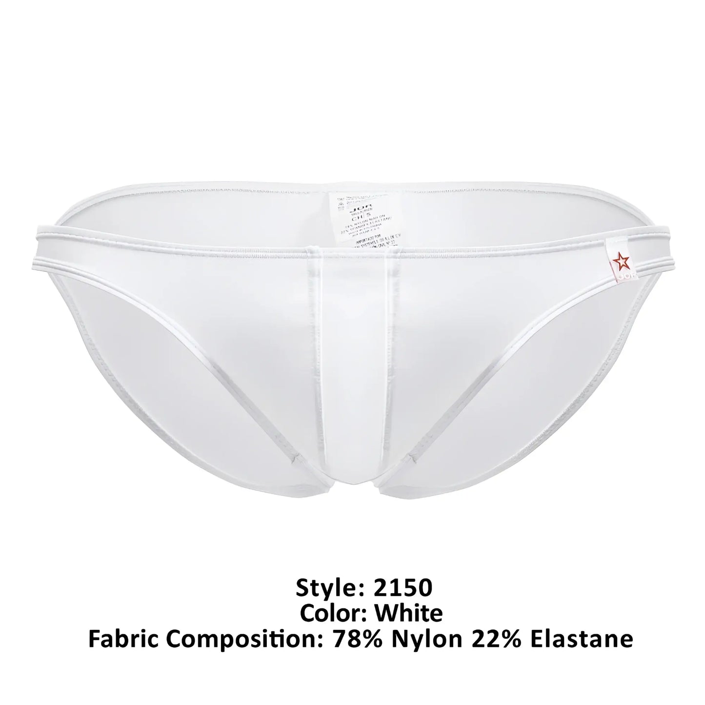 Jor 2150 apolo bikini white white men’s briefs made of 78% nylon 22% elastane with sleek design and subtle seam detailing