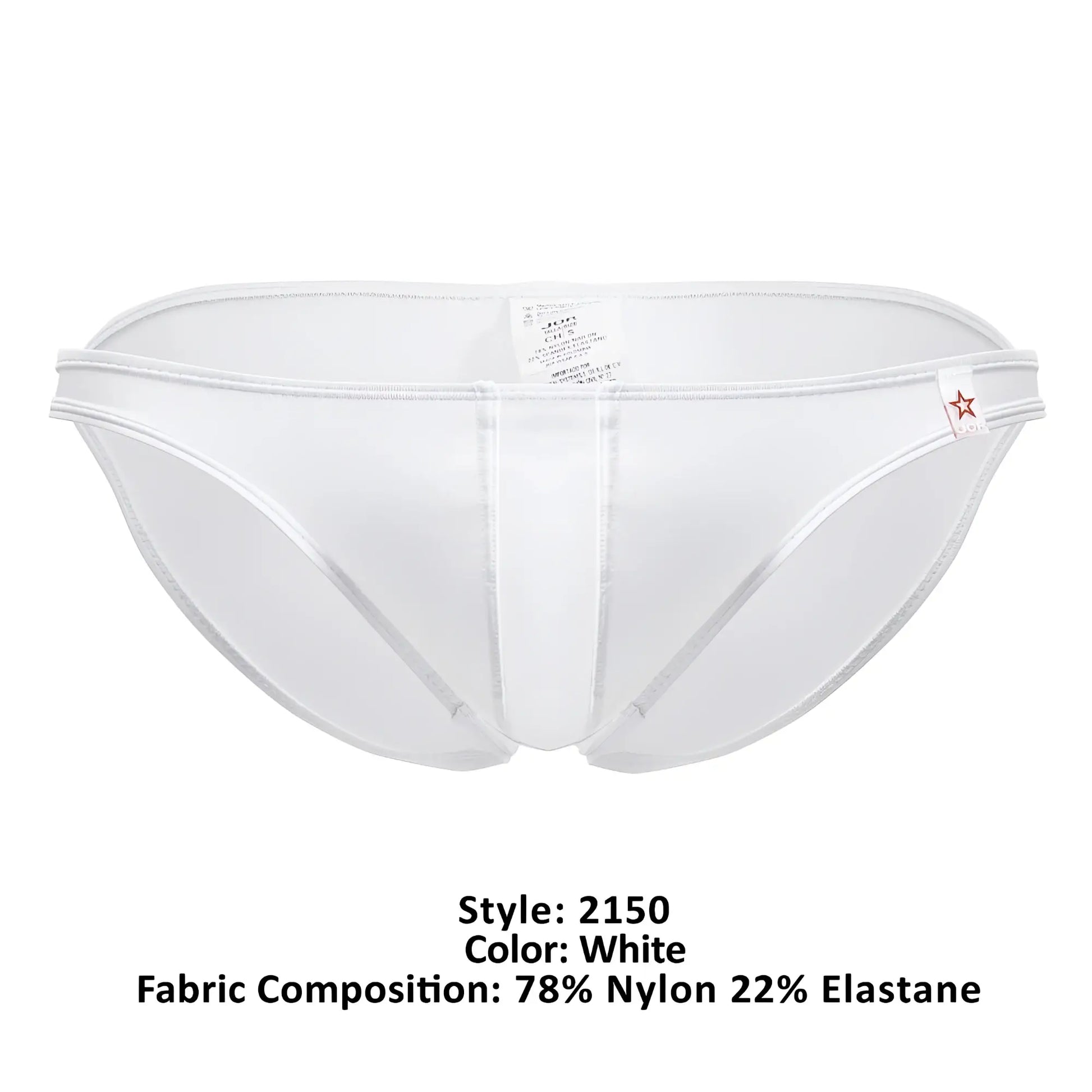 Jor 2150 apolo bikini white white men’s briefs made of 78% nylon 22% elastane with sleek design and subtle seam detailing