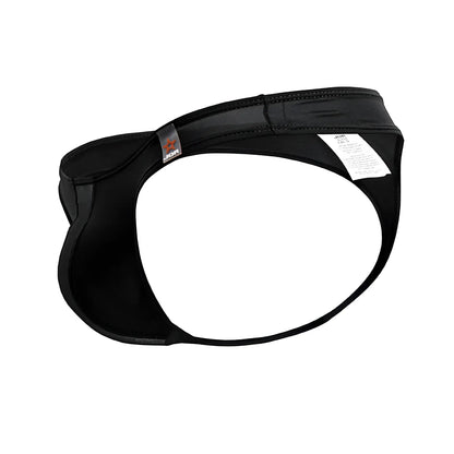 Black jon jor 2151 apolo thong with sleek form-fitting design and smooth fabric, shown from the back side