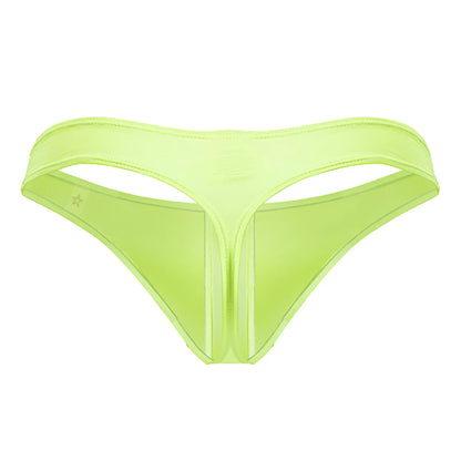 Jor 2151 apolo thong in neon yellow features a vibrant lime green smooth stretchy fabric with sleek minimalist design