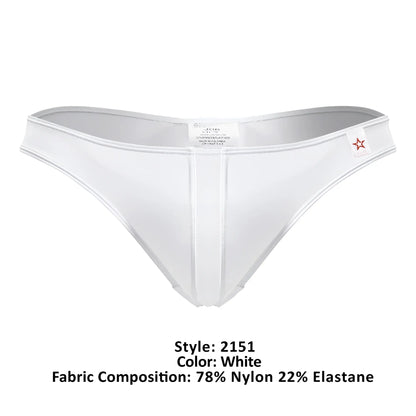 White jor 2151 apolo thongs made of 78% nylon and 22% elastane with sleek design and subtle vertical seams