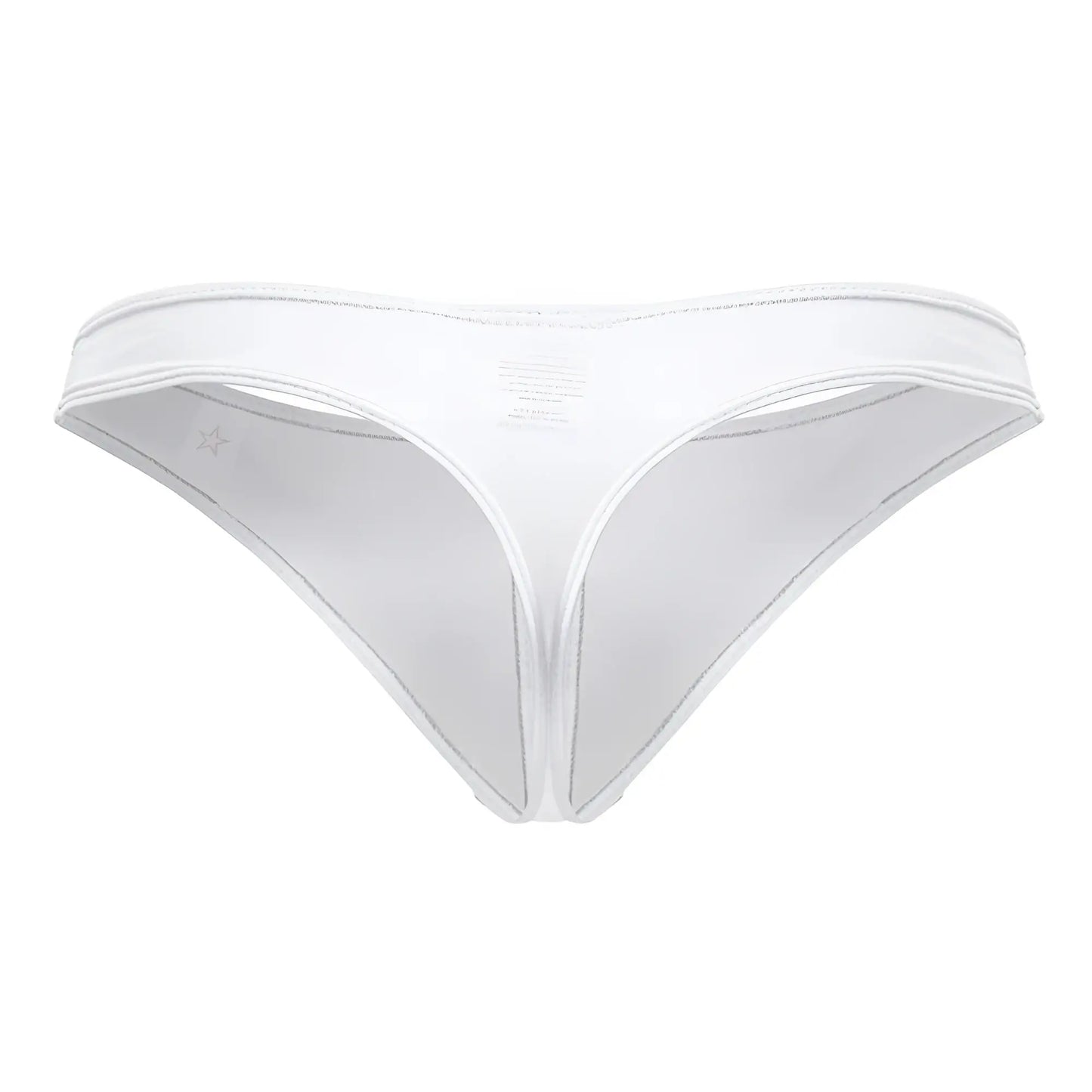 White sheer mesh thong jor 2151 apolo with thin waistband and subtle stitching details shown from the back side