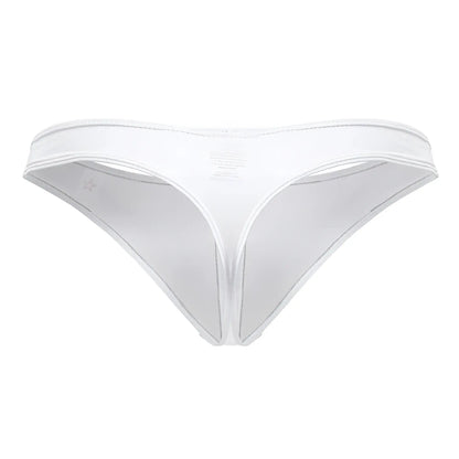 White sheer mesh thong jor 2151 apolo with thin waistband and subtle stitching details shown from the back side